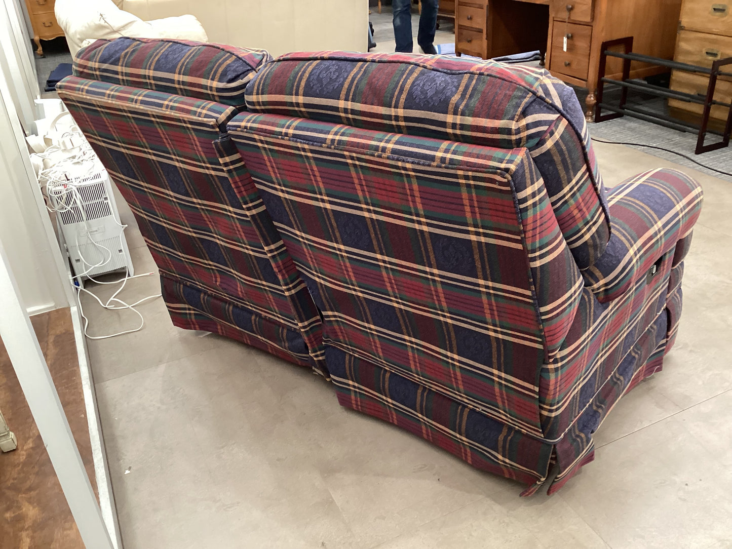 Country Plaid Reclining Loveseat