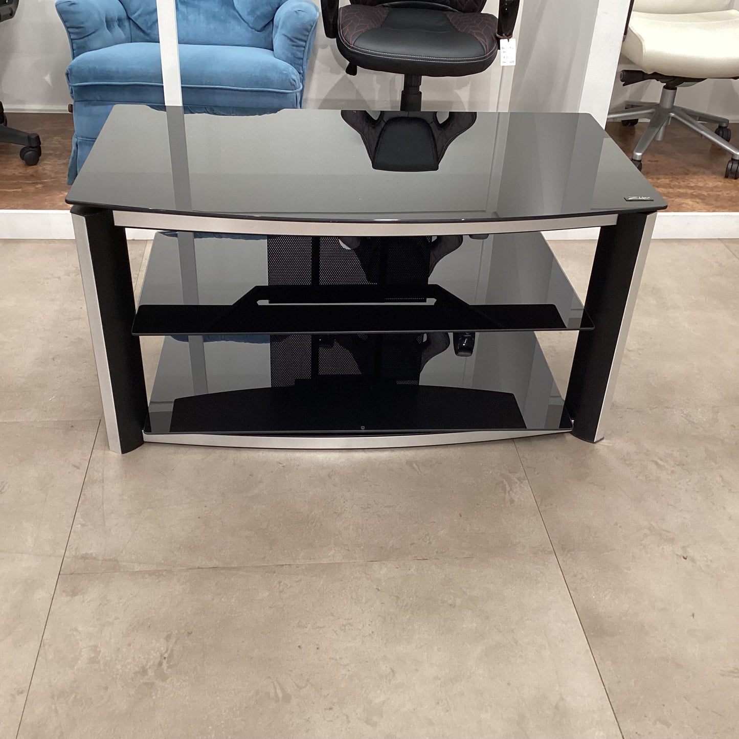 Black Glass TV Stand