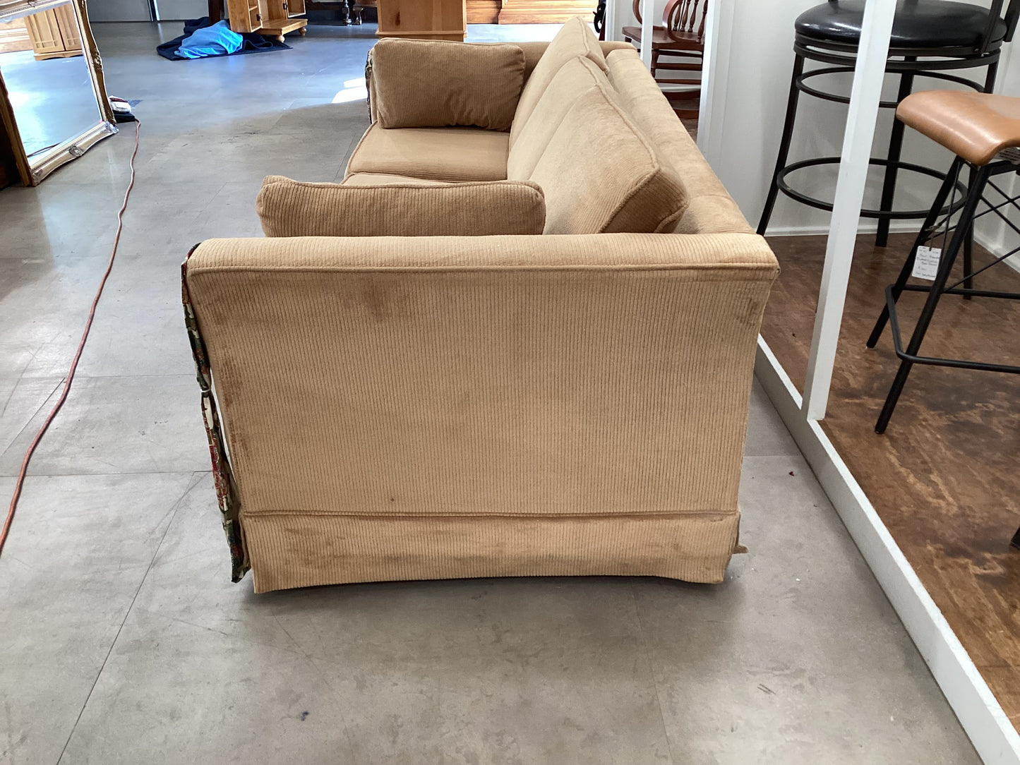 Khaki Corduroy Sleeper Sofa