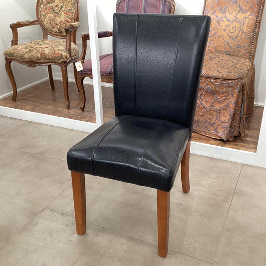 Black Faux Leather Dining Chair