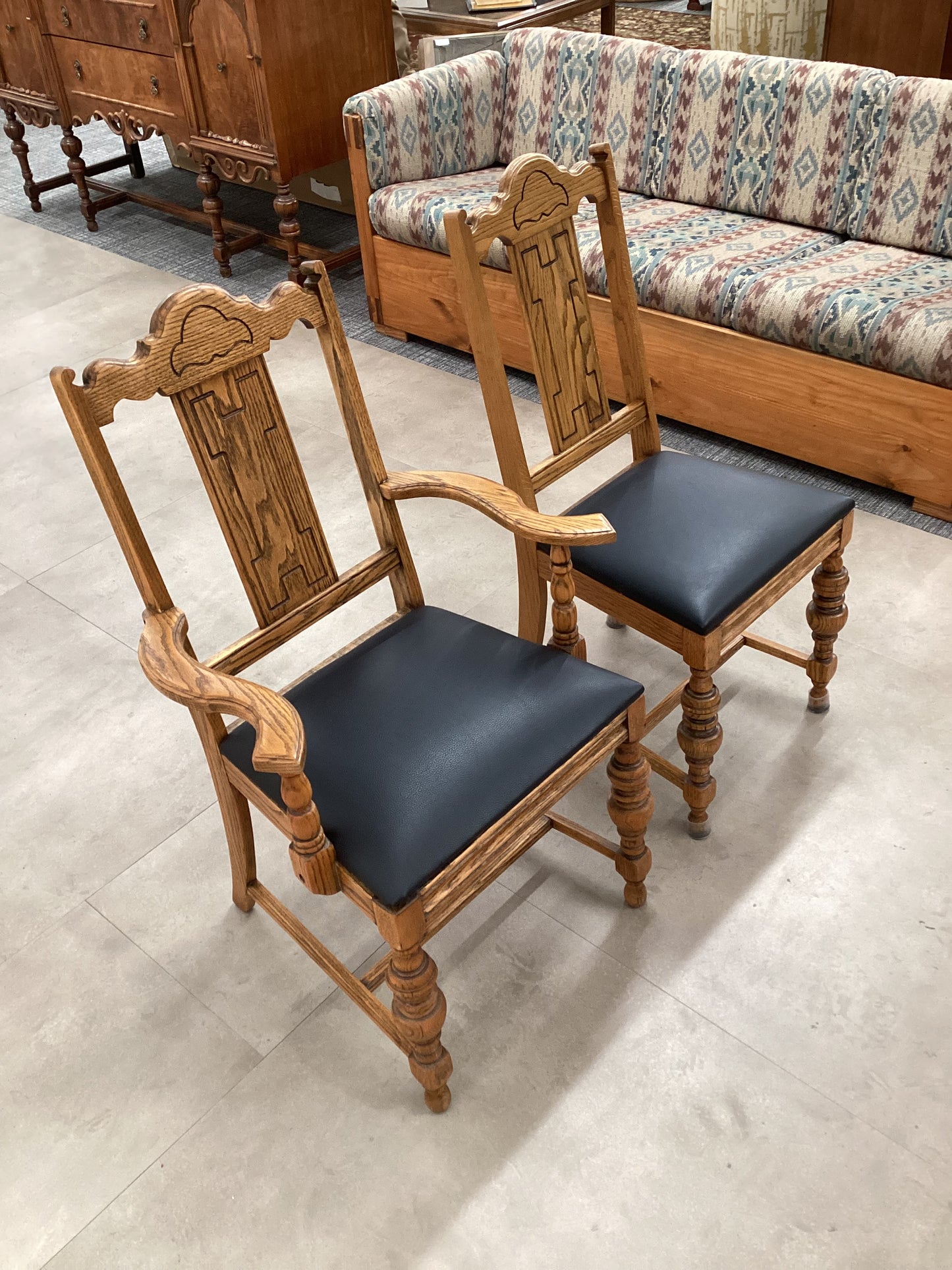 Pair of Oak Dining Chairs