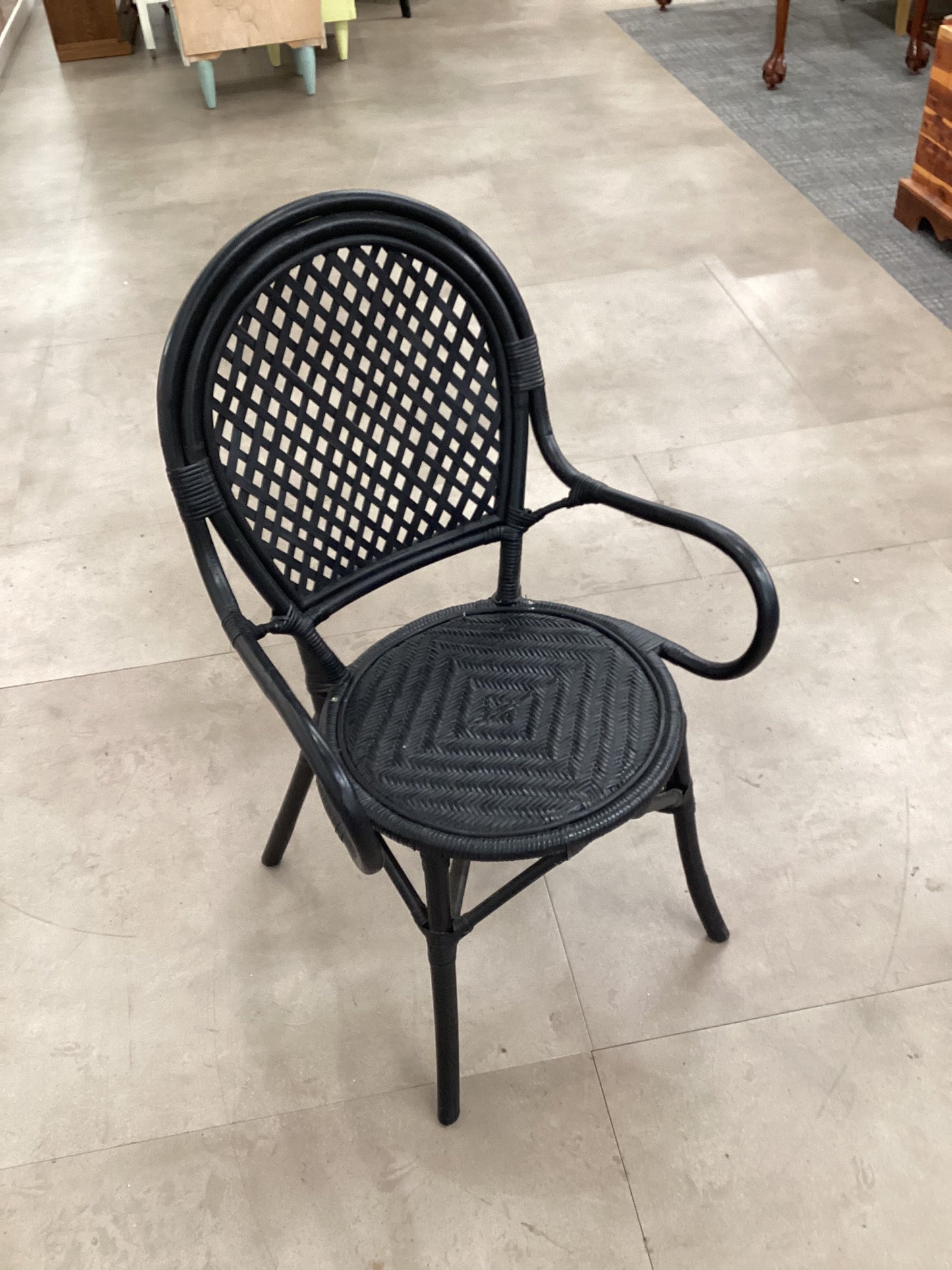Black Rattan Accent Chair