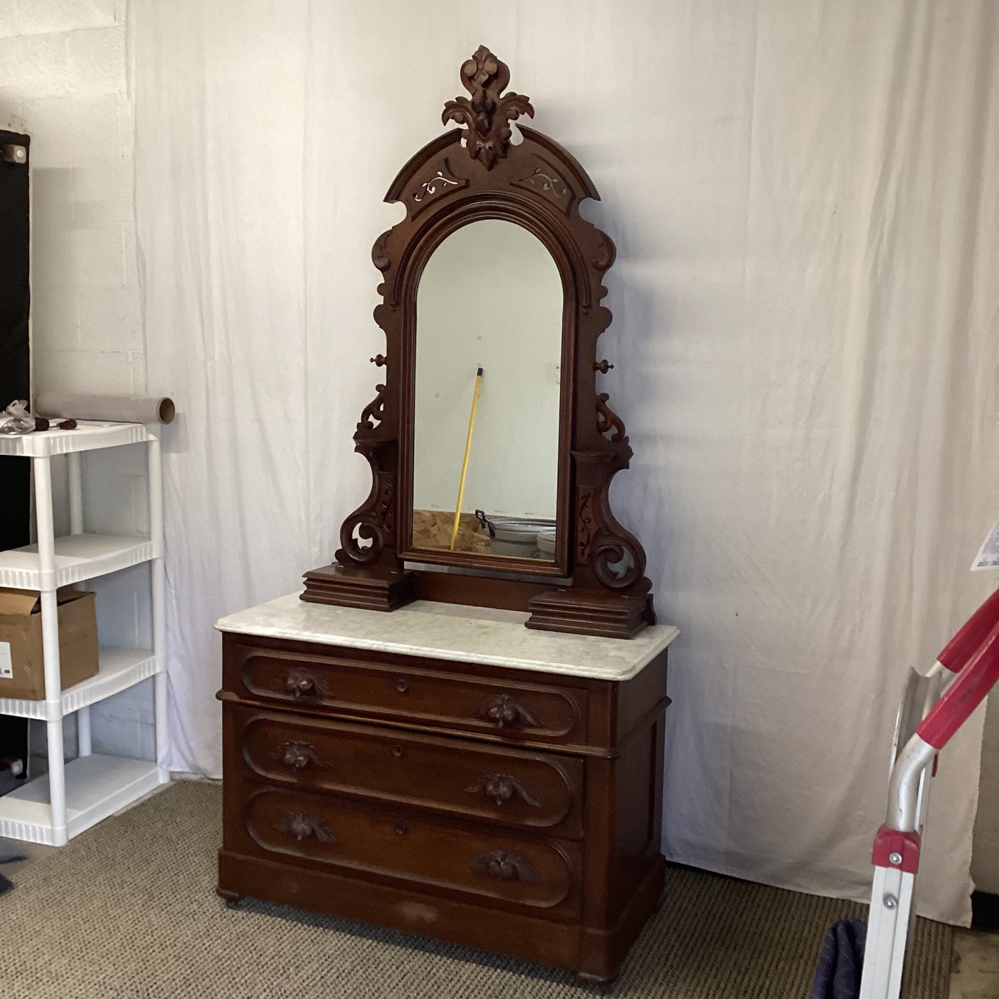 Victorian Marble Top Vanity Dresser