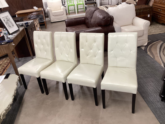 Set of 4 White Dining Chairs