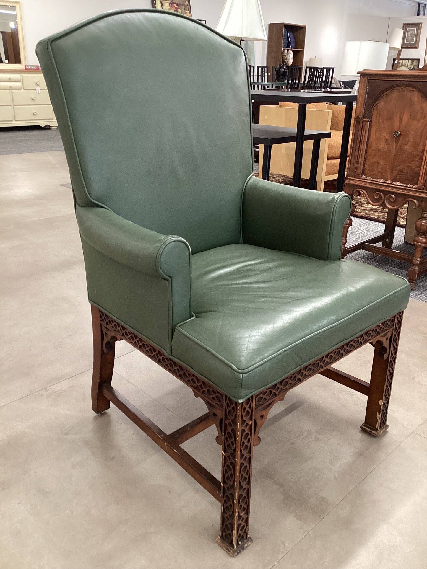 Seaweed Green Oriental Chair