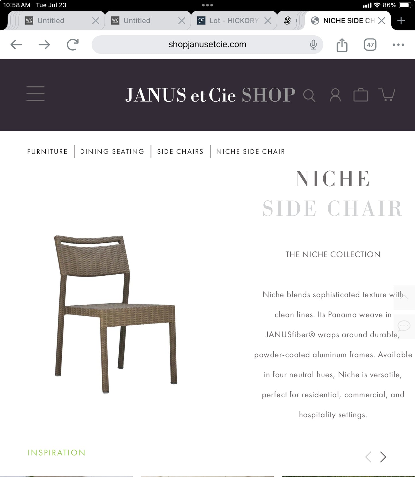 Pair of Janus ei Cie Patio Chair