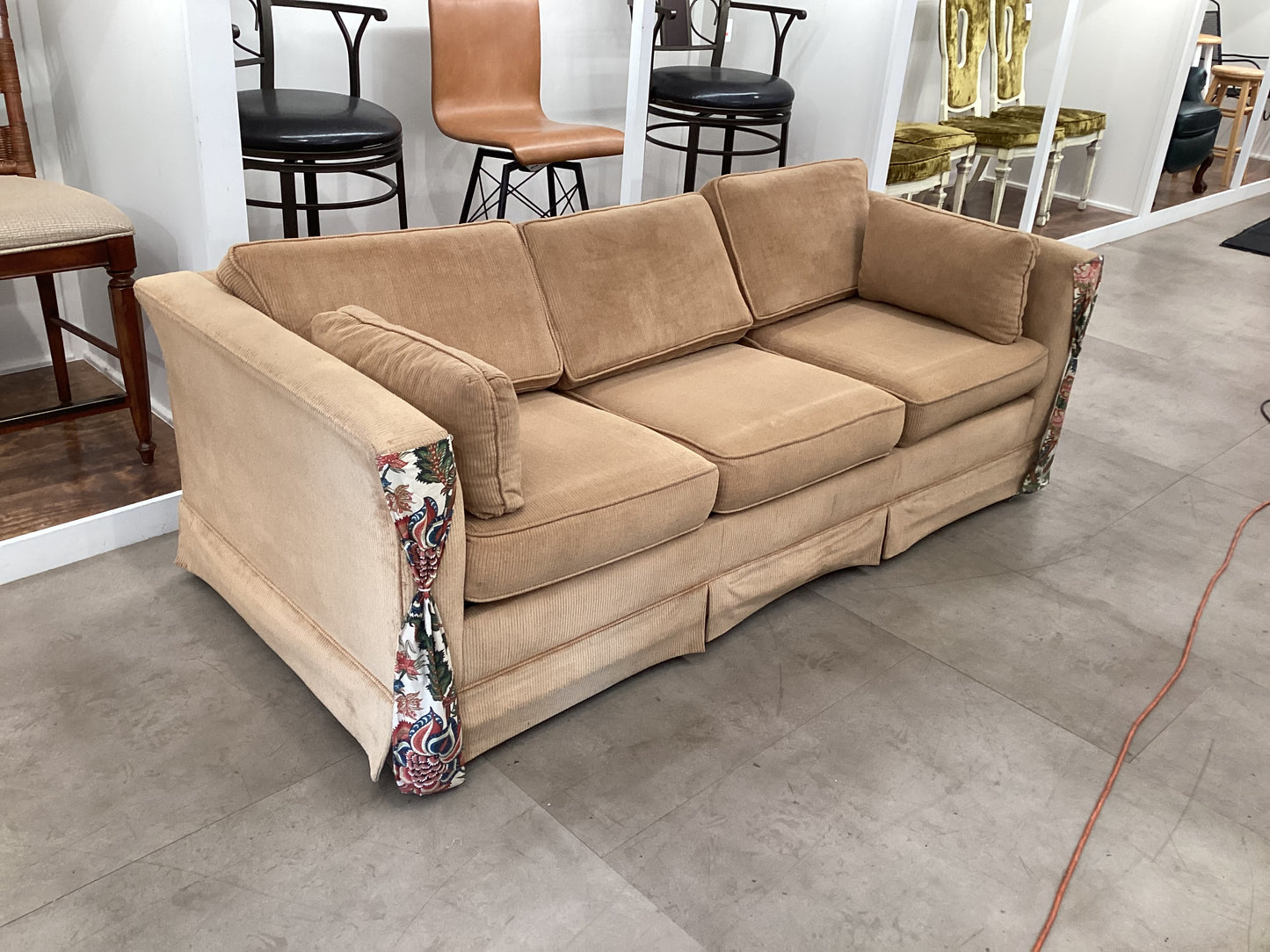 Khaki Corduroy Sleeper Sofa