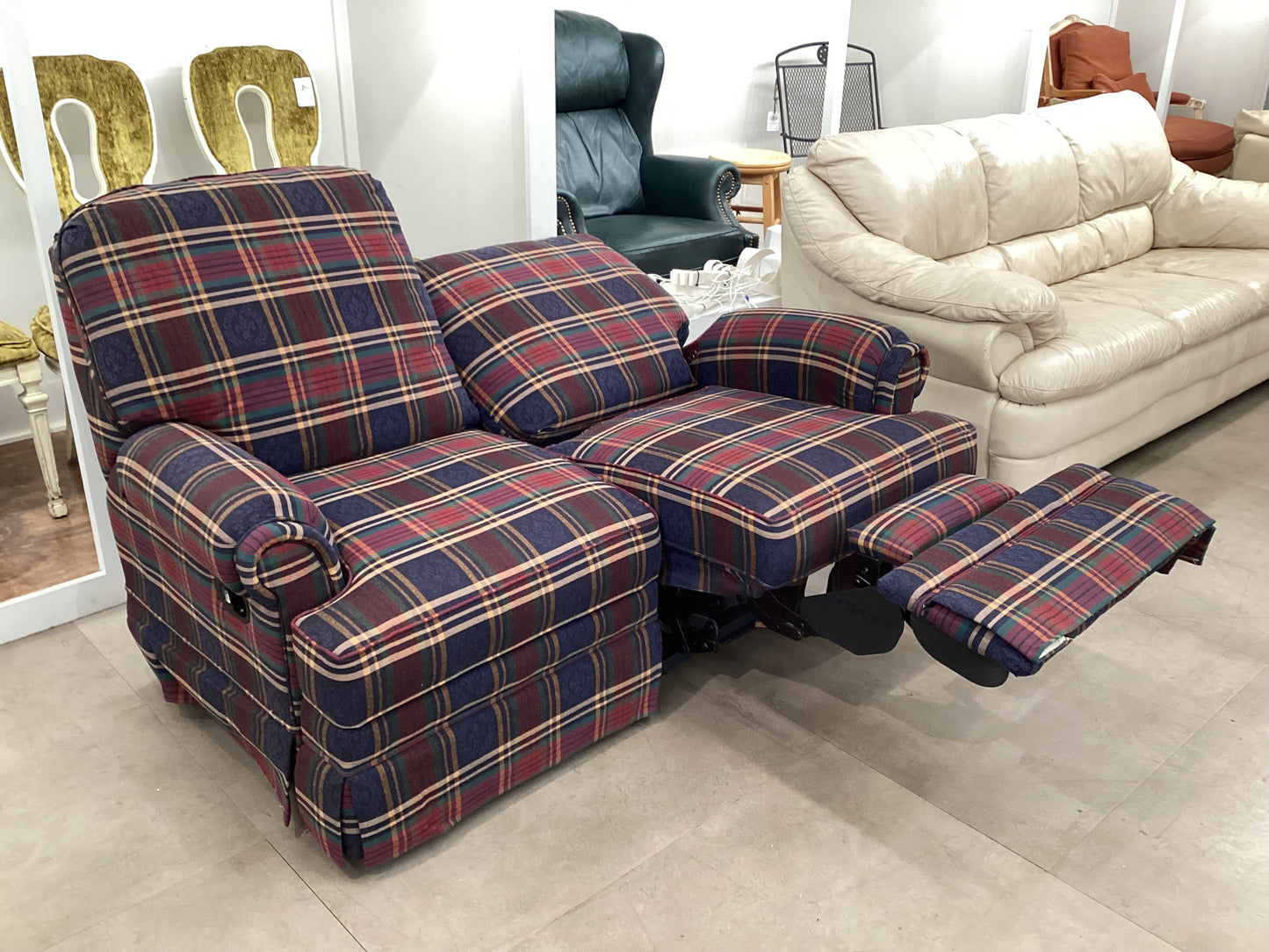 Country Plaid Reclining Loveseat