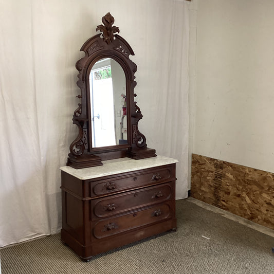 Victorian Marble Top Vanity Dresser