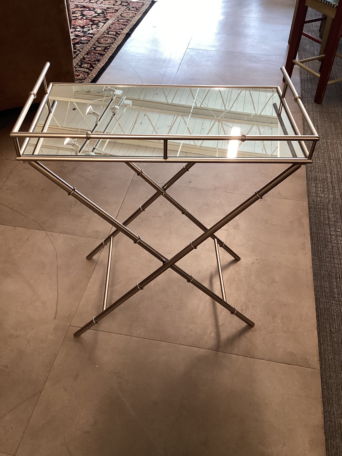 Mirrored Hex Side Table