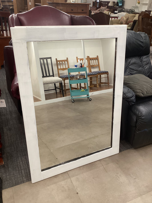 Painted white large mirror