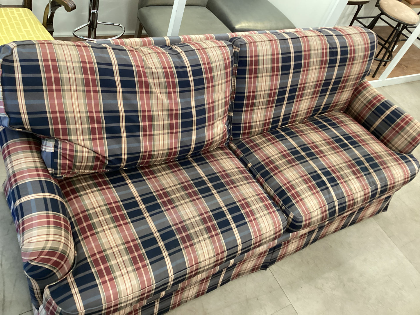 Plaid Couch With Pillows