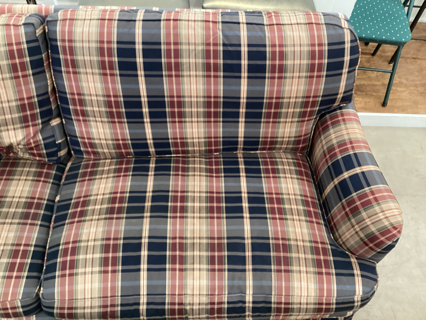 Plaid Couch With Pillows