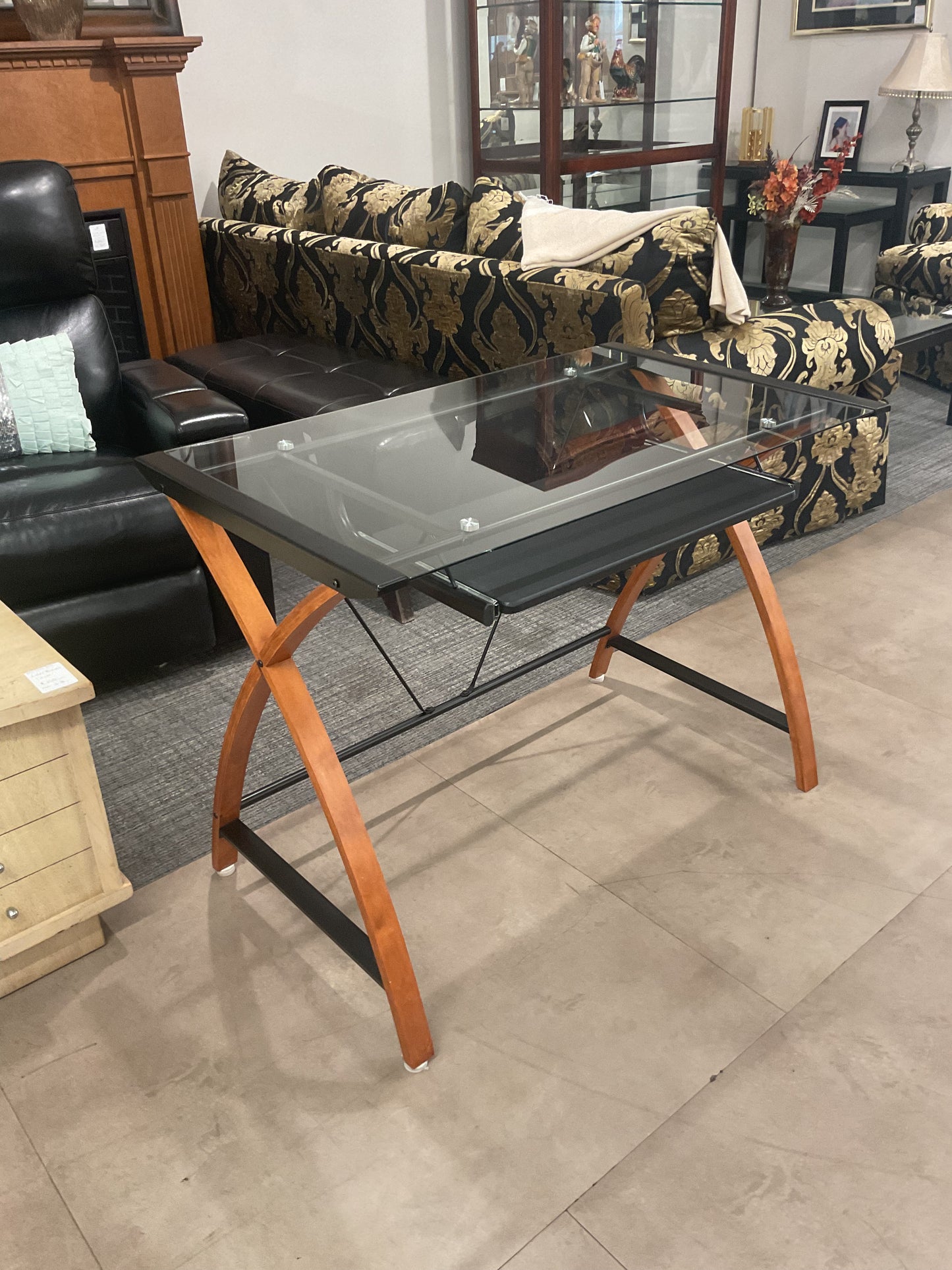 Glass Keyboard Desk