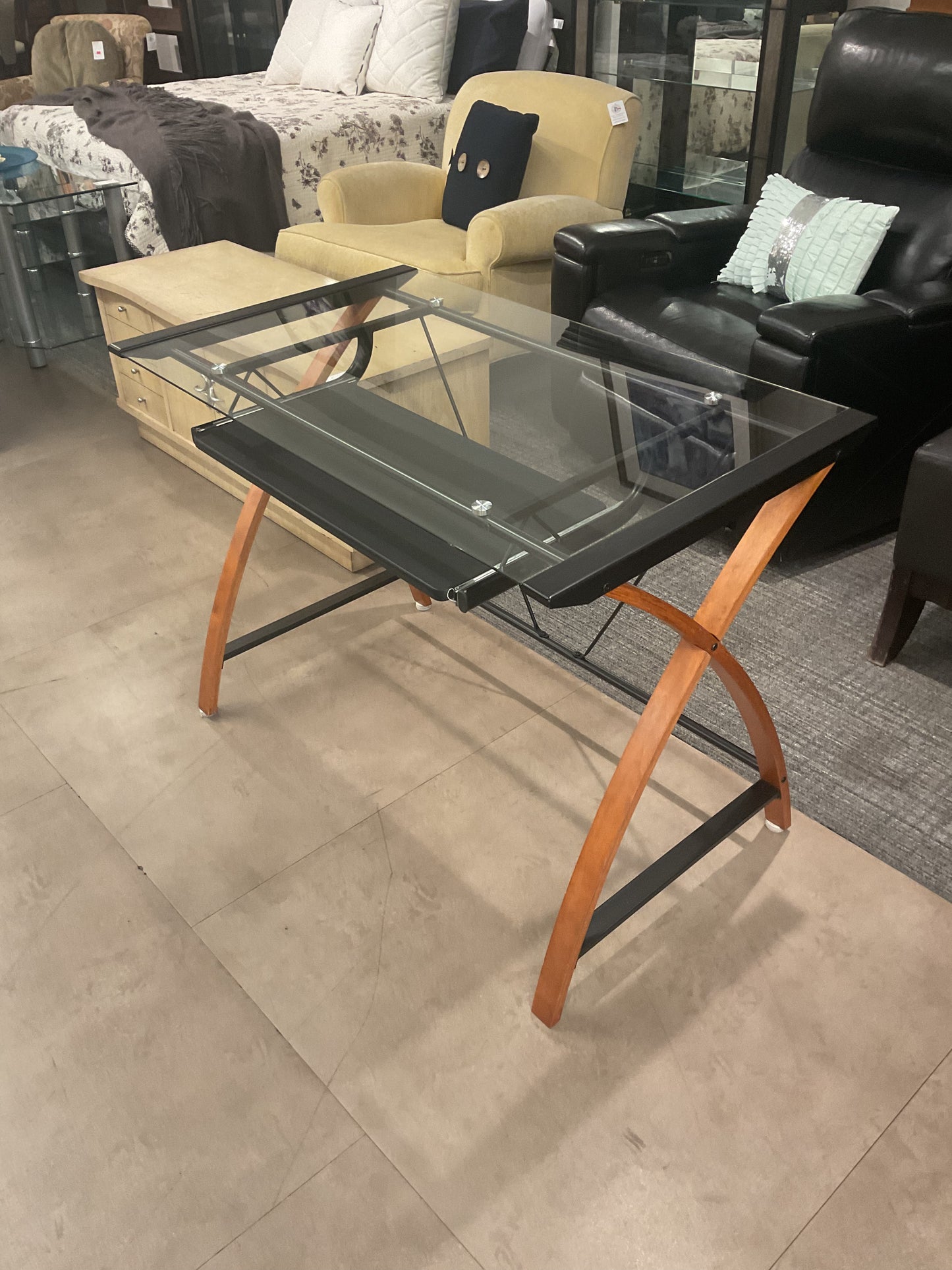 Glass Keyboard Desk