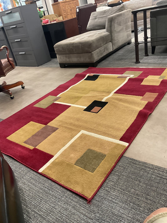 Burgundy Boxes Rug (R104)