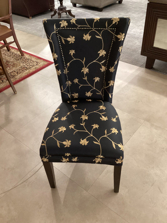 Black & Gold Floral Chair