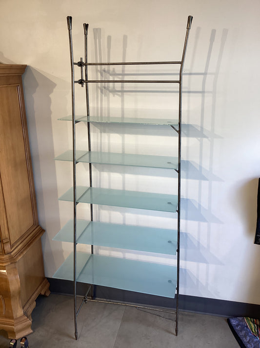 Tall Frosted Glass 4 Tier Shelf