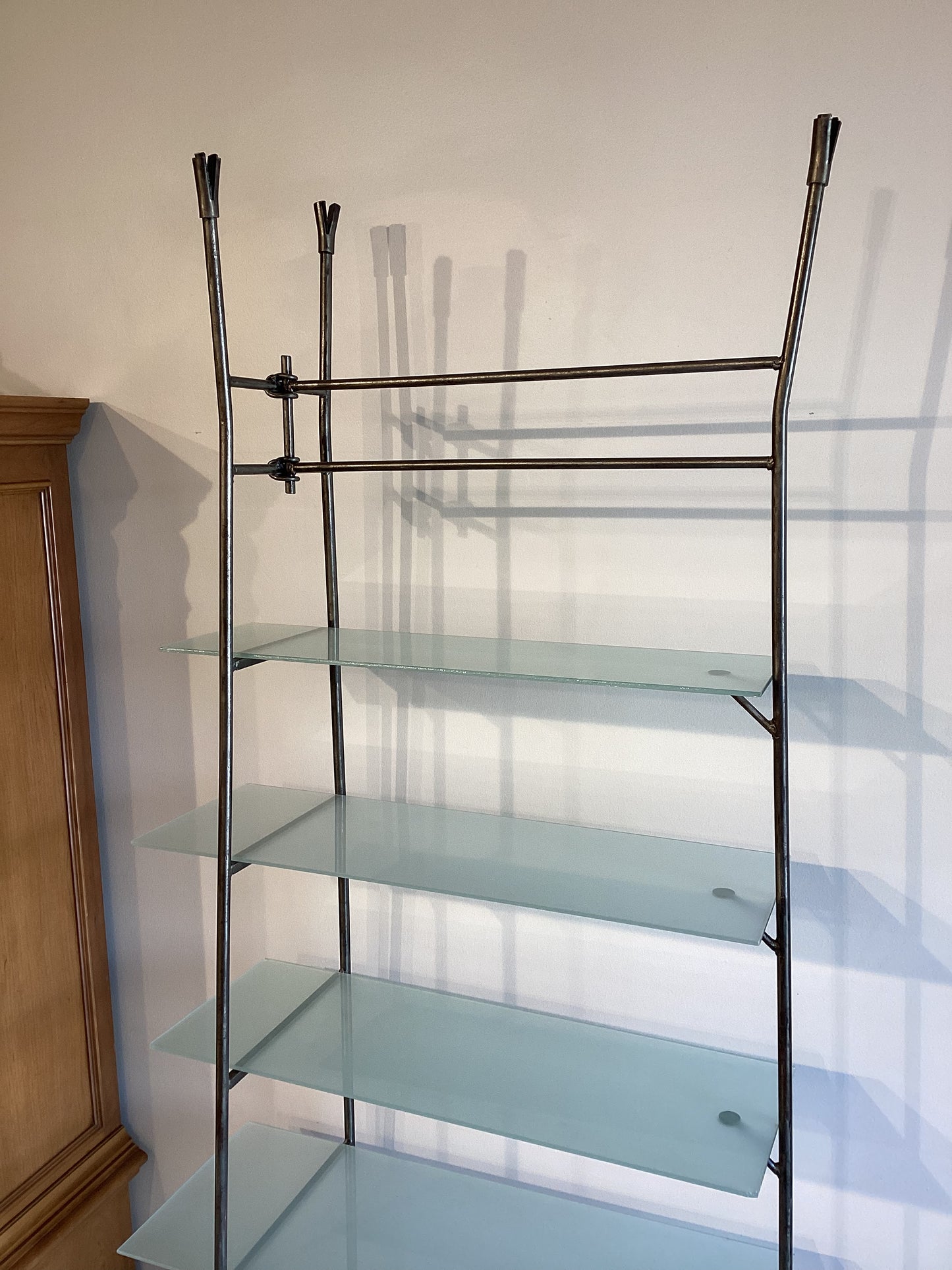 Tall Frosted Glass 4 Tier Shelf