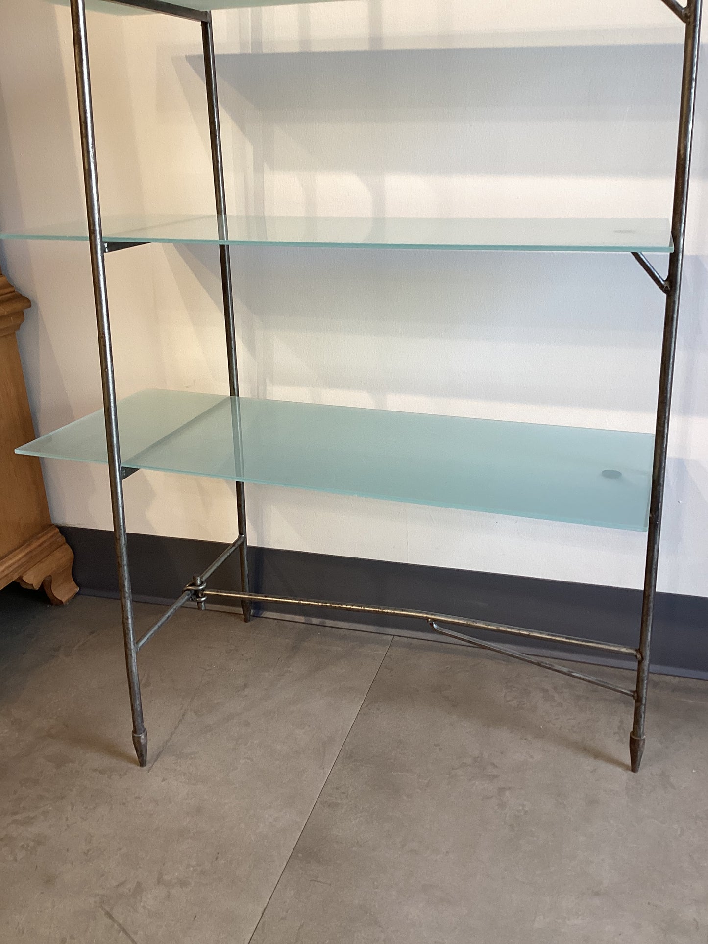 Tall Frosted Glass 4 Tier Shelf
