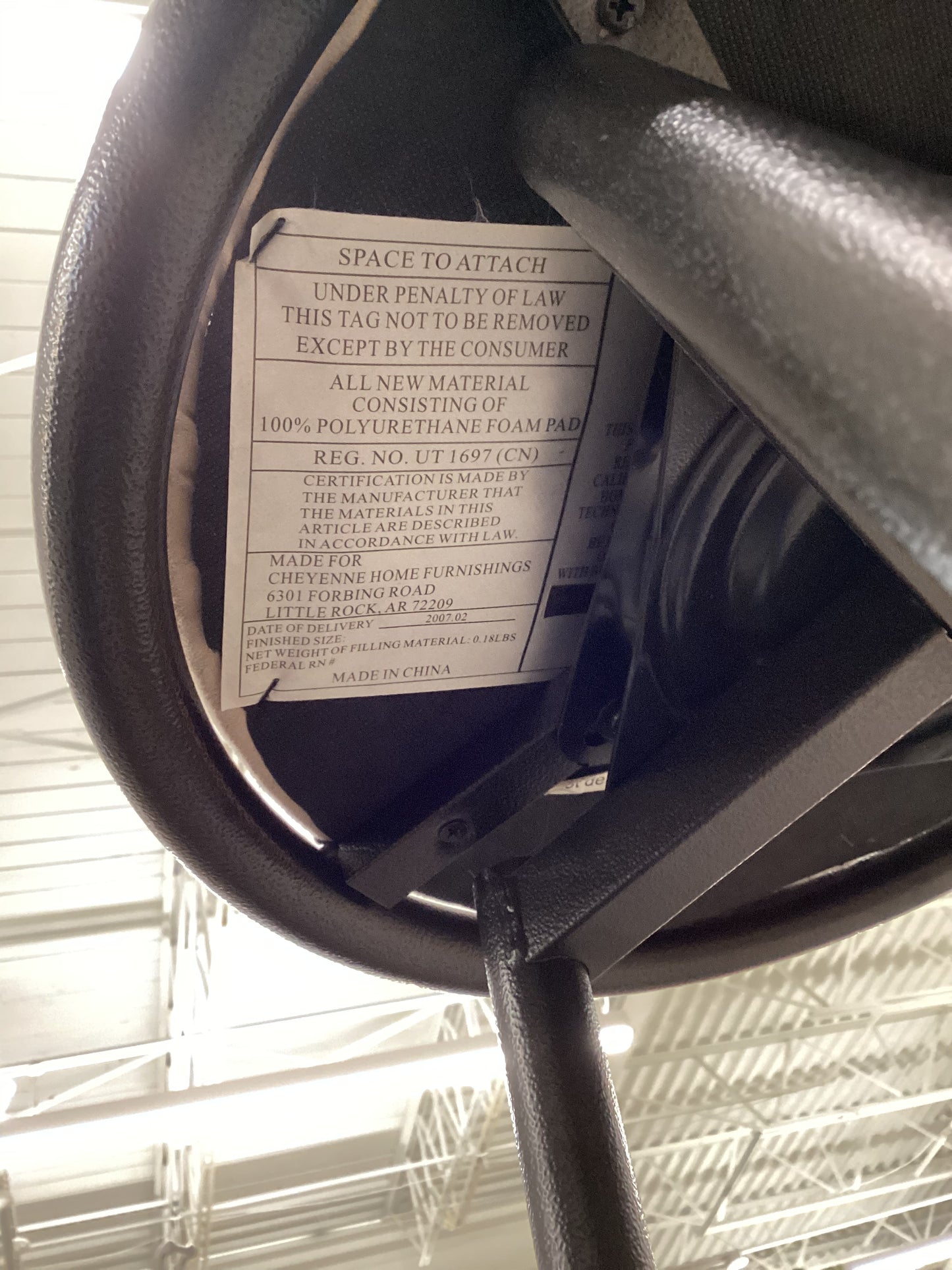 Black Metal & Tan Suede Swivel Stool