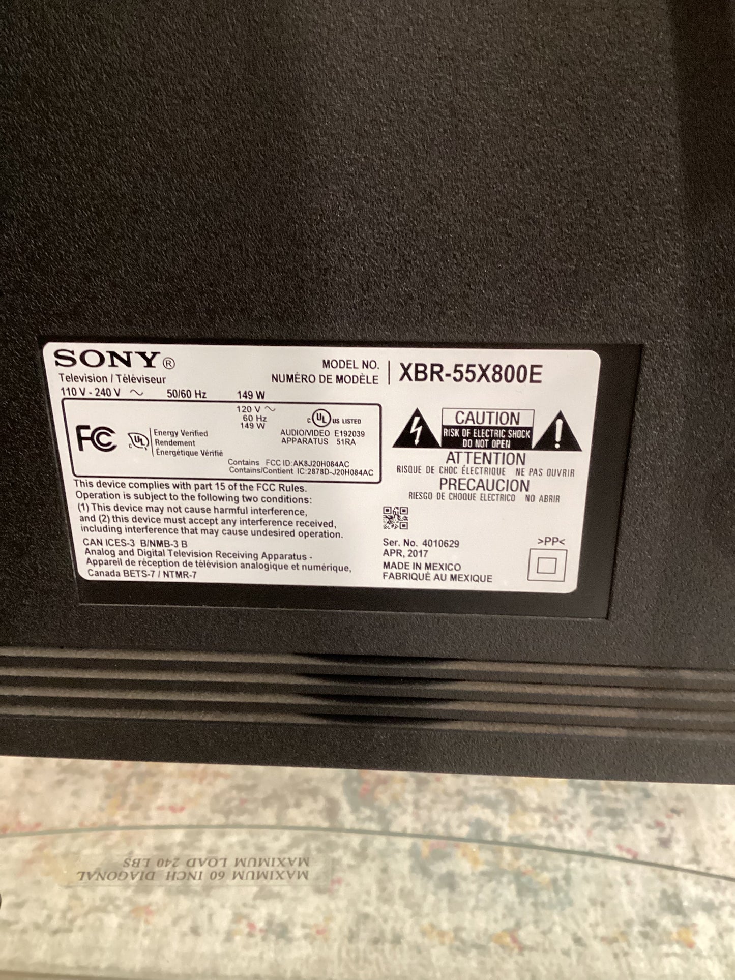 Sony 55” Smart TV