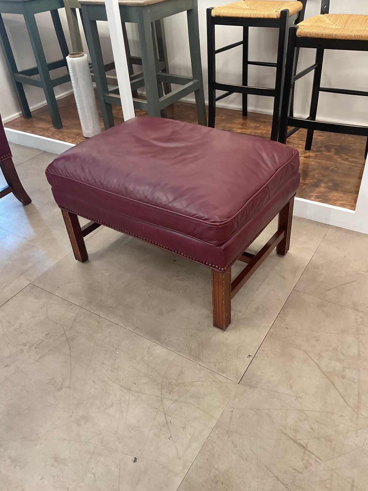 Burgundy Ottoman