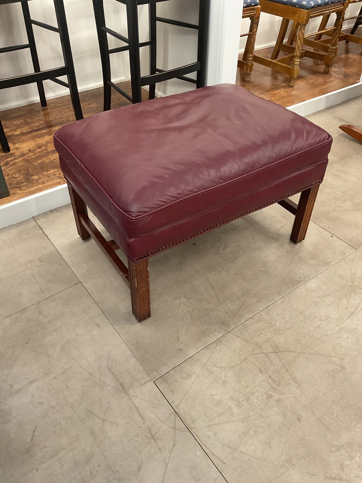 Burgundy Ottoman