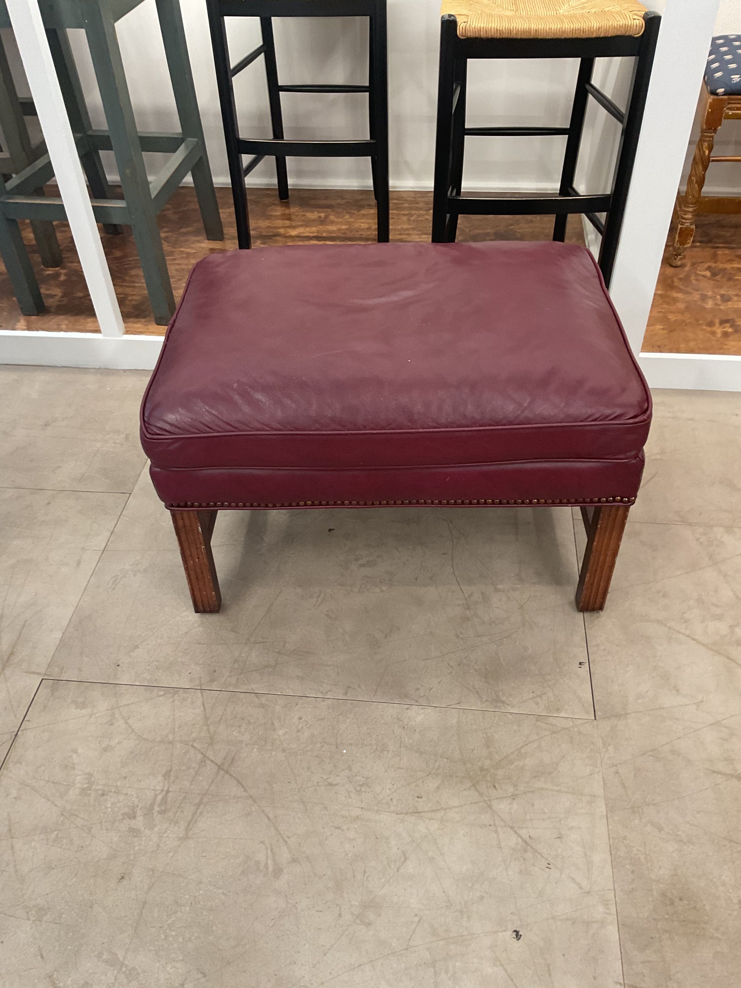 Burgundy Ottoman