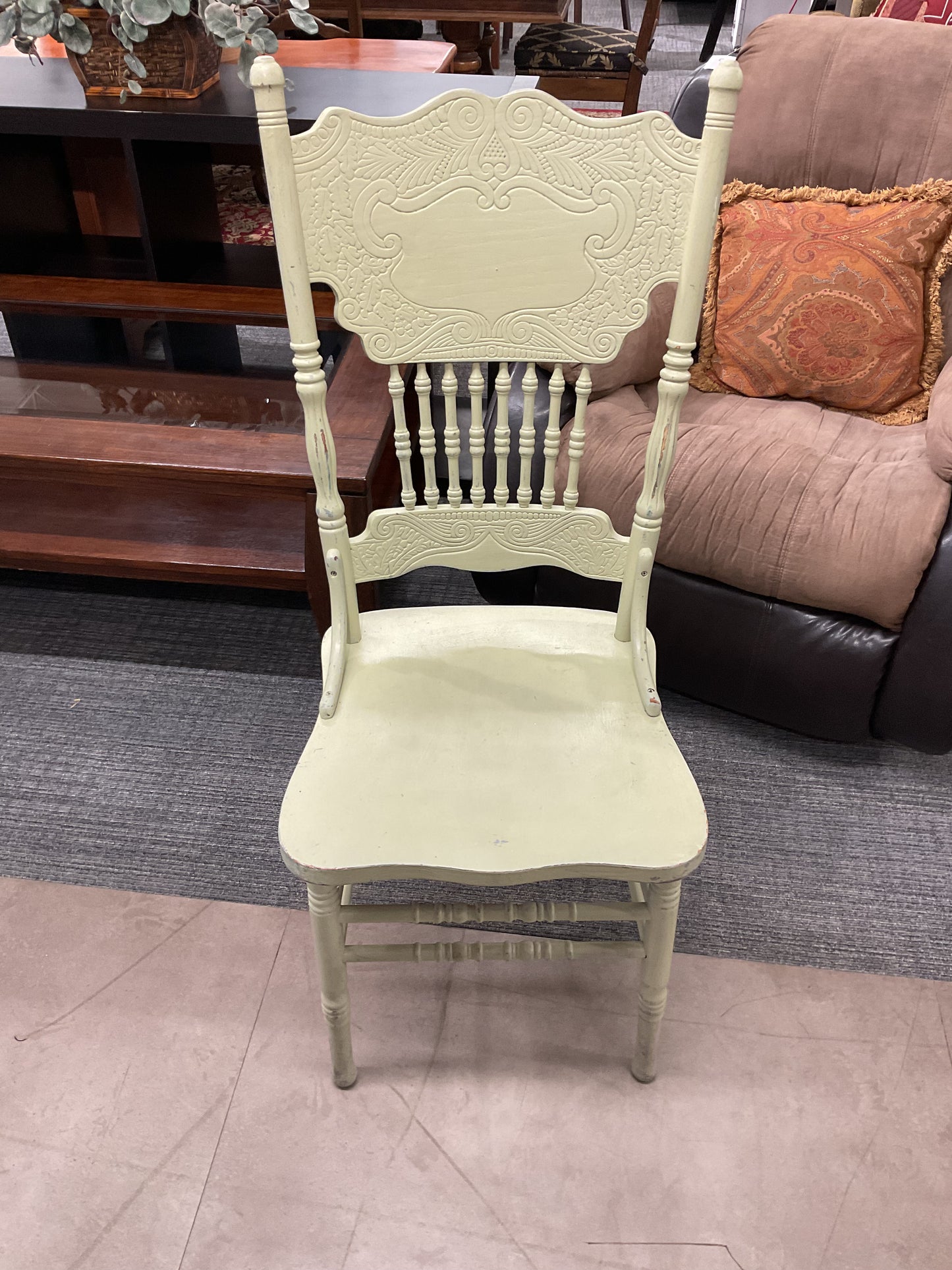 Green Spindle Back Chair