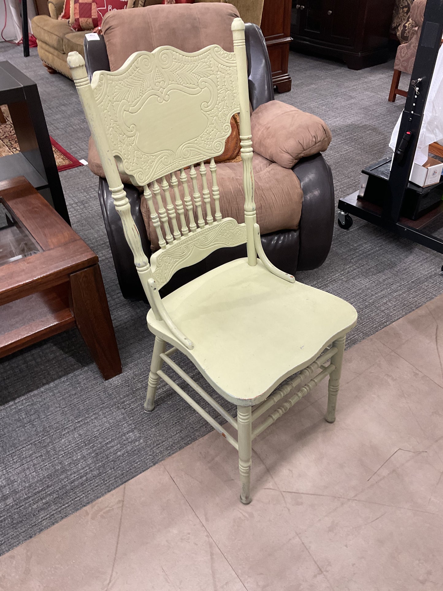 Green Spindle Back Chair