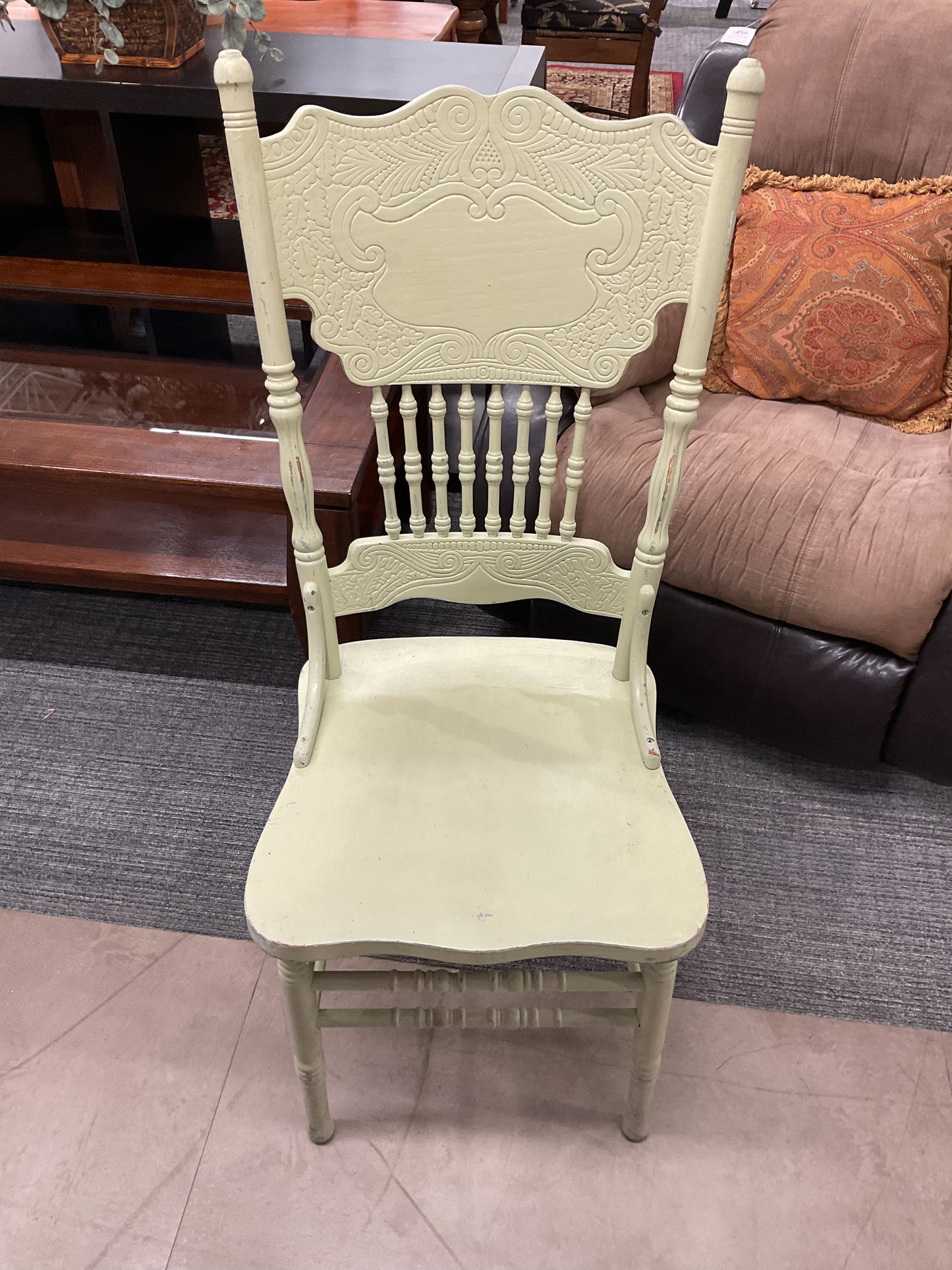 Green Spindle Back Chair