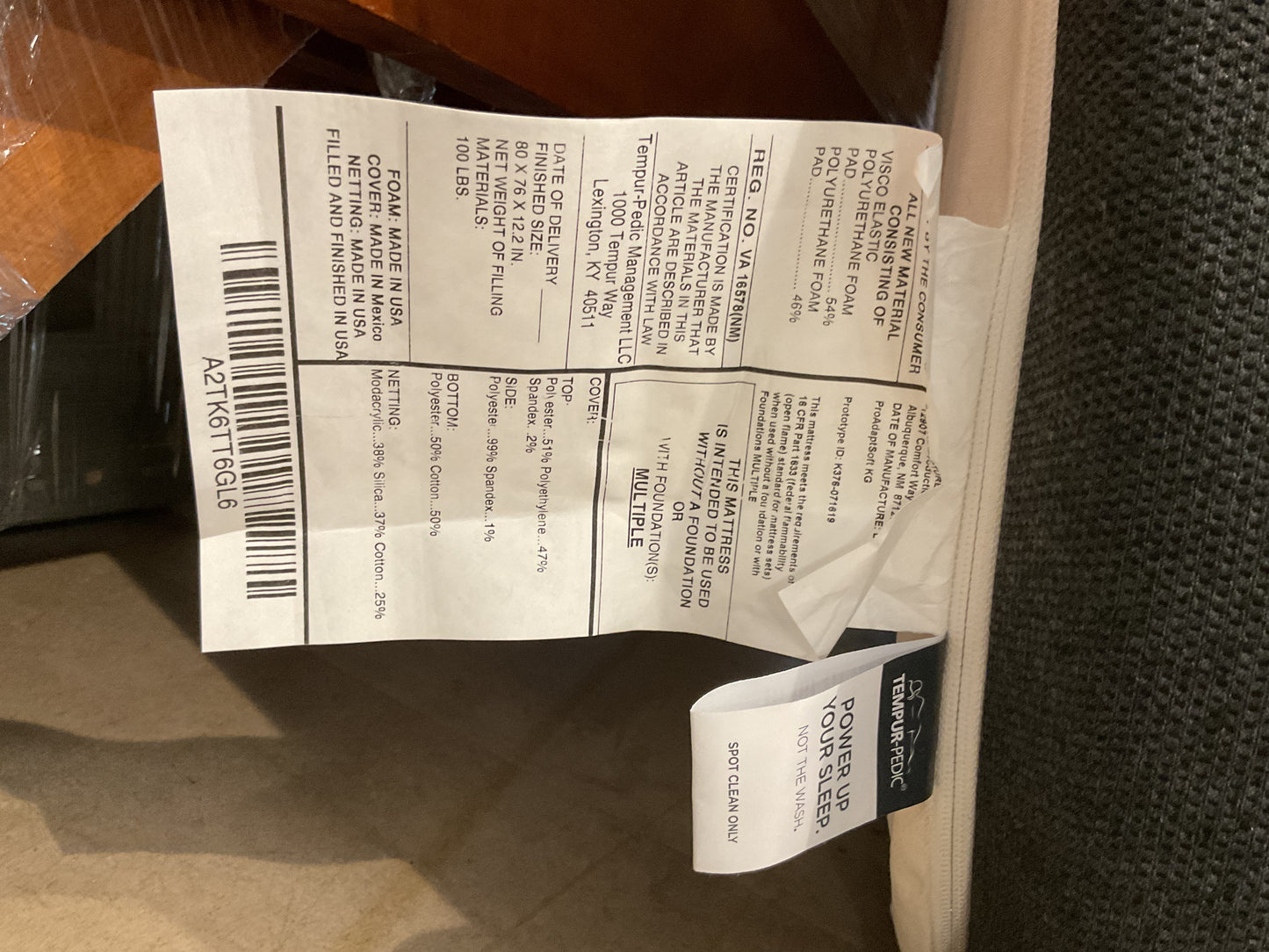 King Size Tempur-Pedic Mattress Set