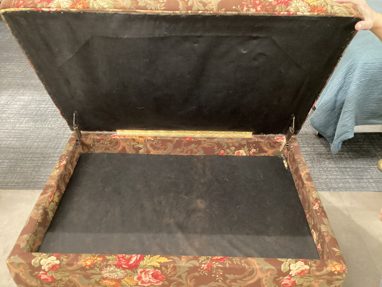 Floral Storage Ottoman