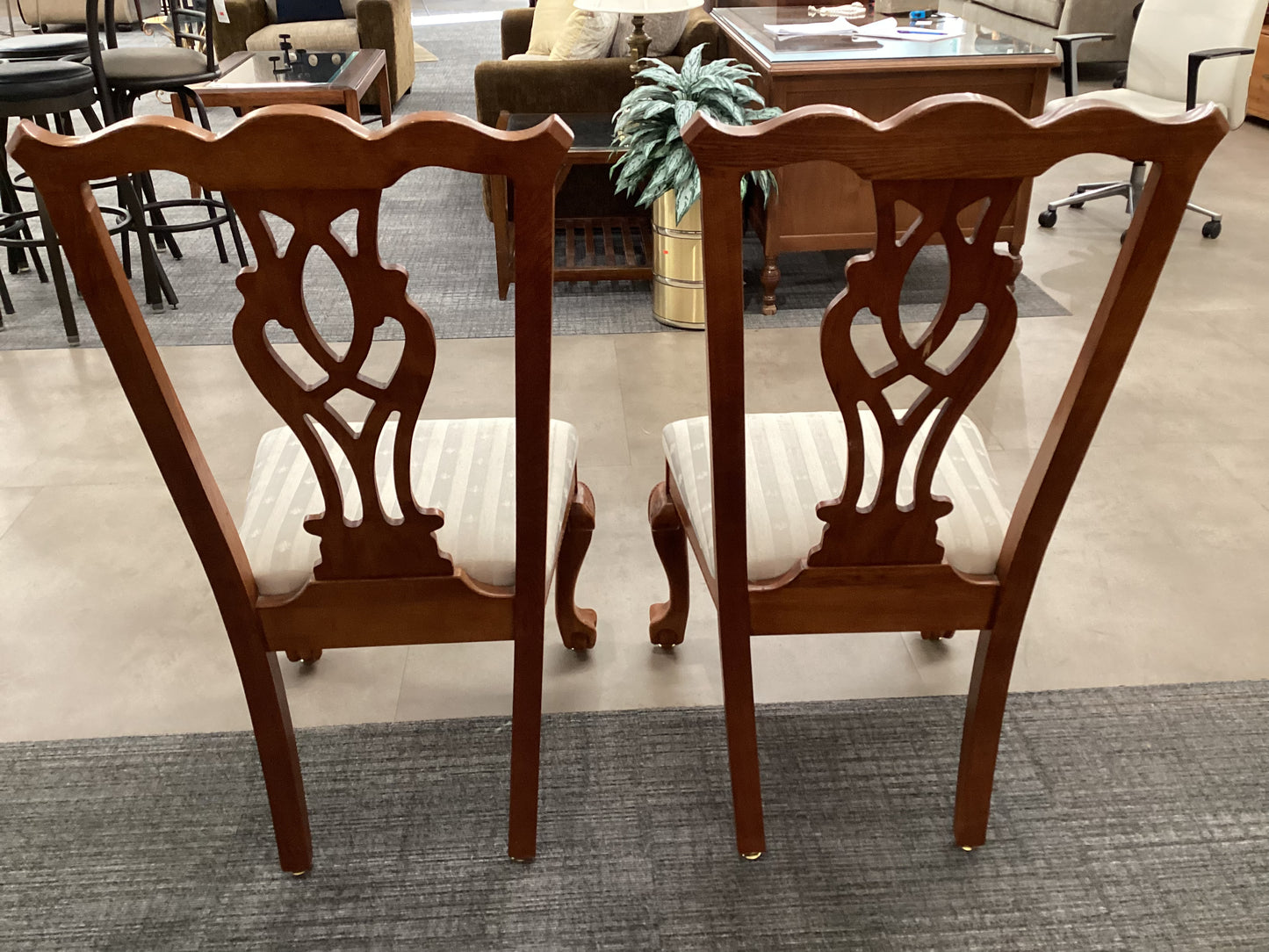 Chippendale Style Chair Pair