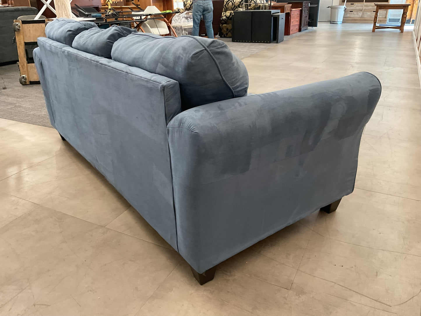 Affordable Velvet Blue Sofa
