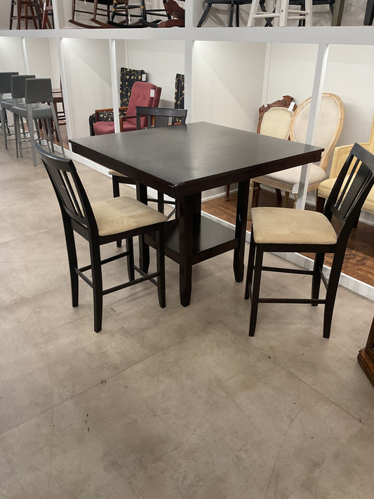3 Chair High Dining Set