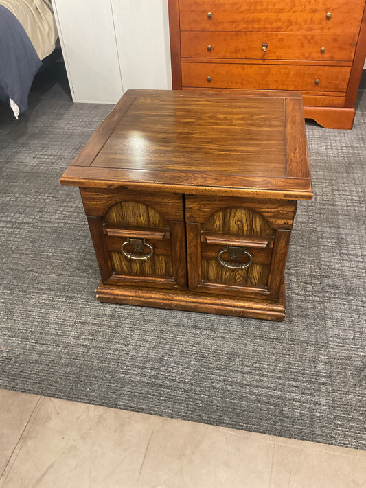 Brass & Wood Side Table