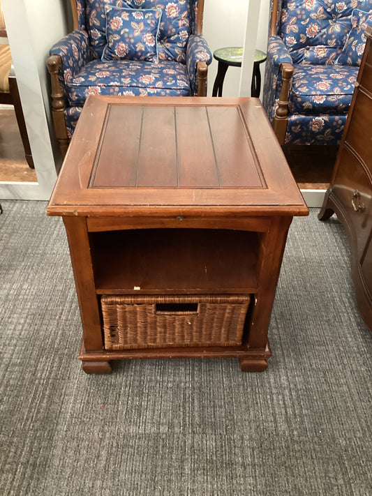 Rustic Table With Basket