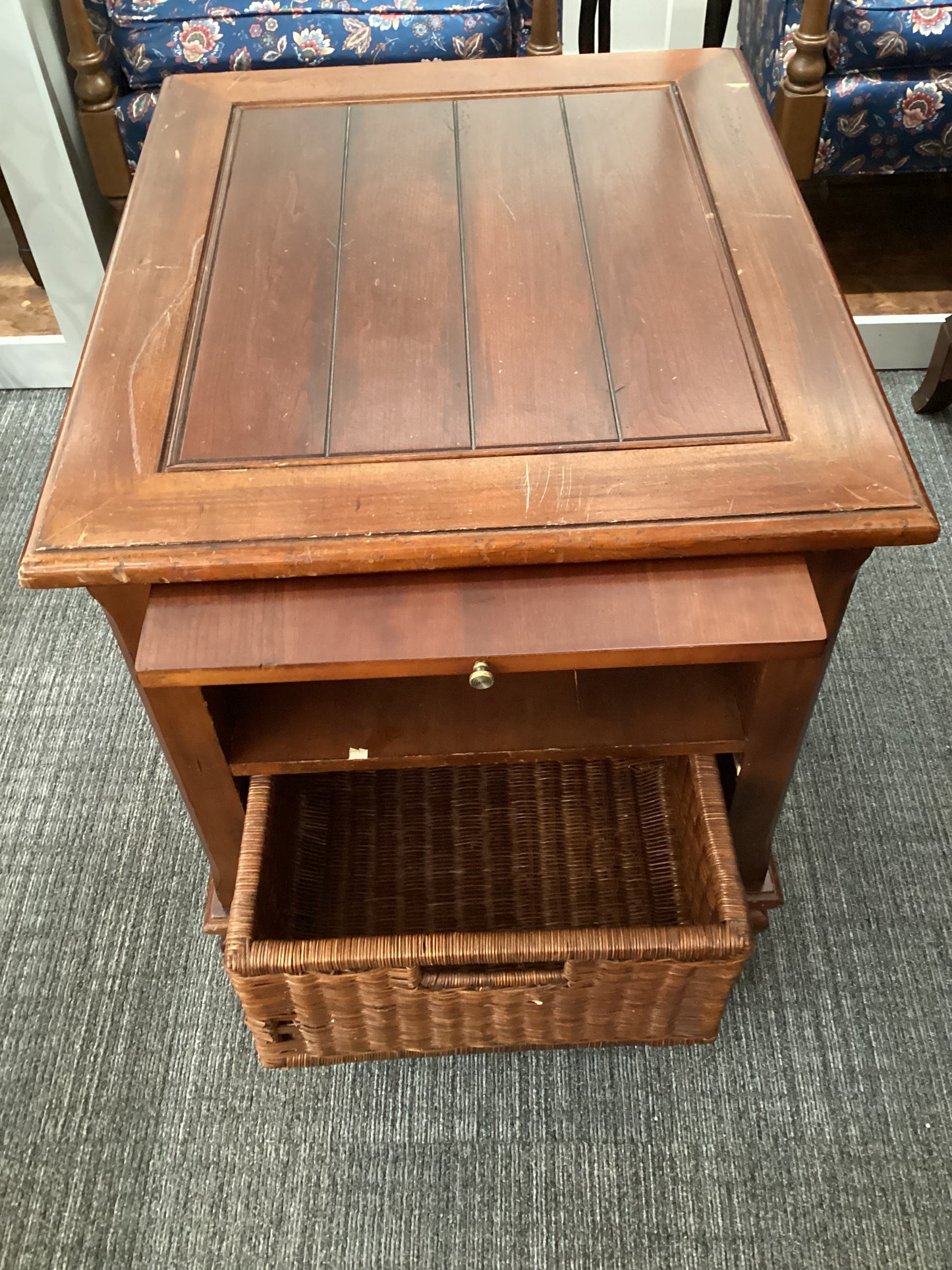 Rustic Table With Basket