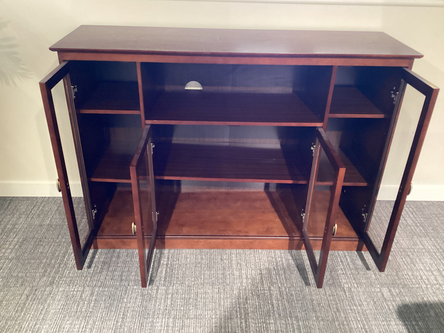 Highboy Style Wood TV Stand