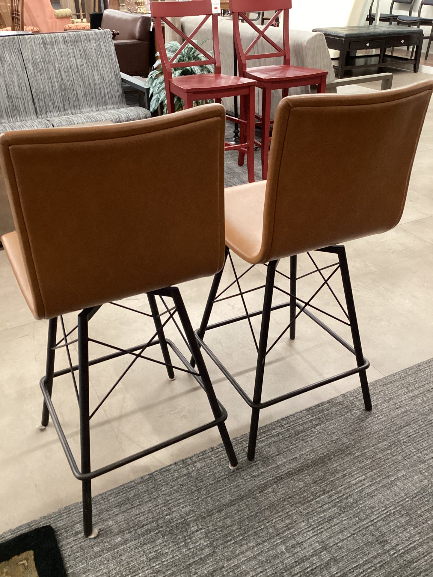 Four Hands Butterscotch Bar Stool Pair