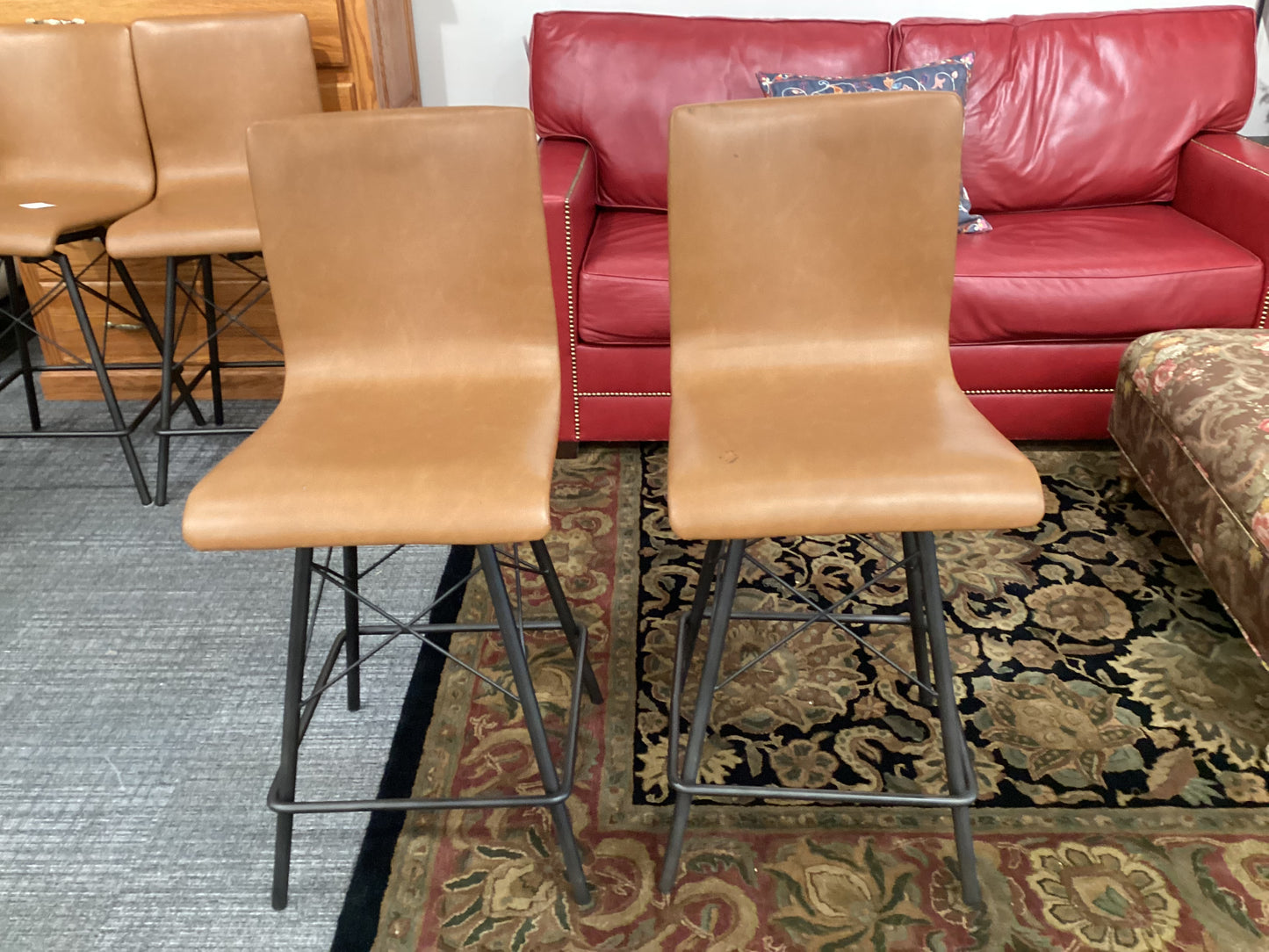 Four Hands Butterscotch Bar Stool Pair