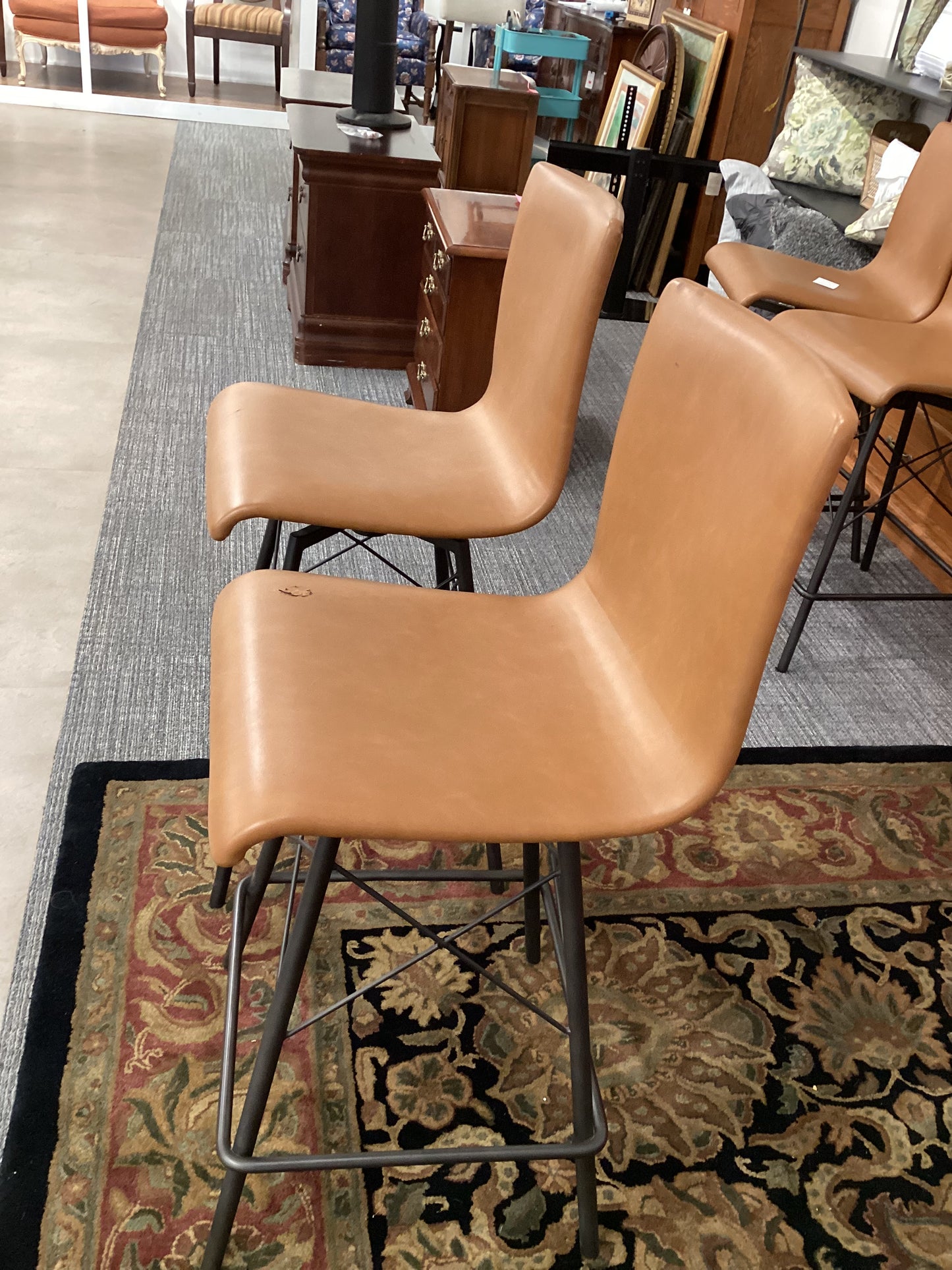 Four Hands Butterscotch Bar Stool Pair