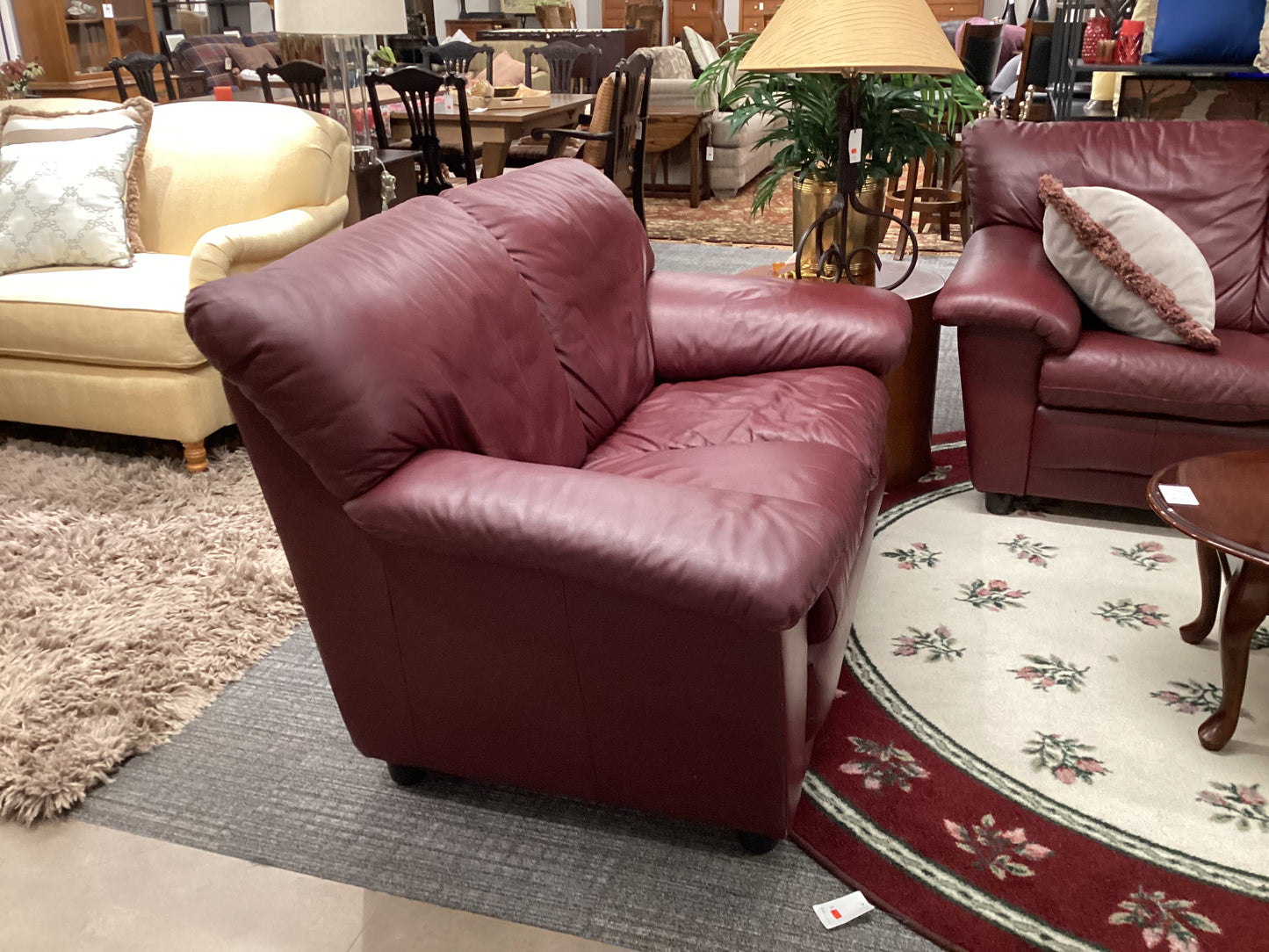 Burgundy loveseat