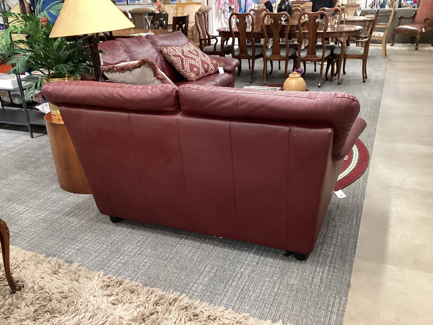 Burgundy loveseat