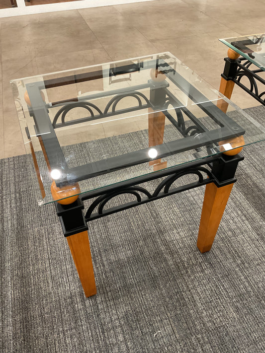 Half Moon Glass Side Table