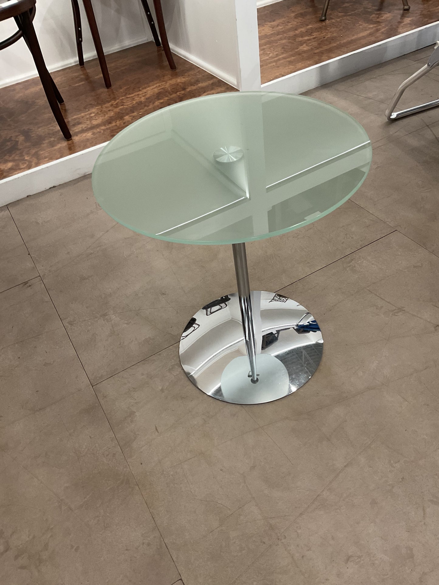 Fogged Glass End Table