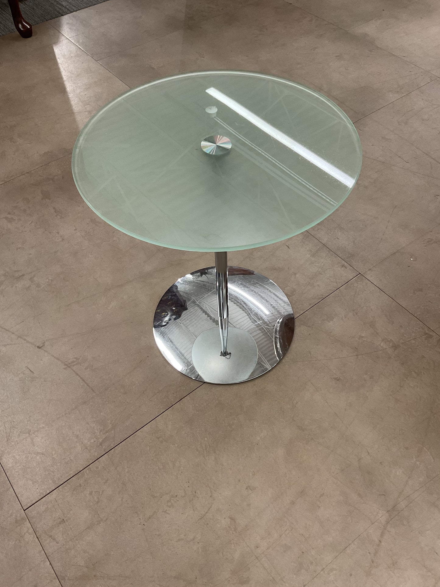 Fogged Glass End Table