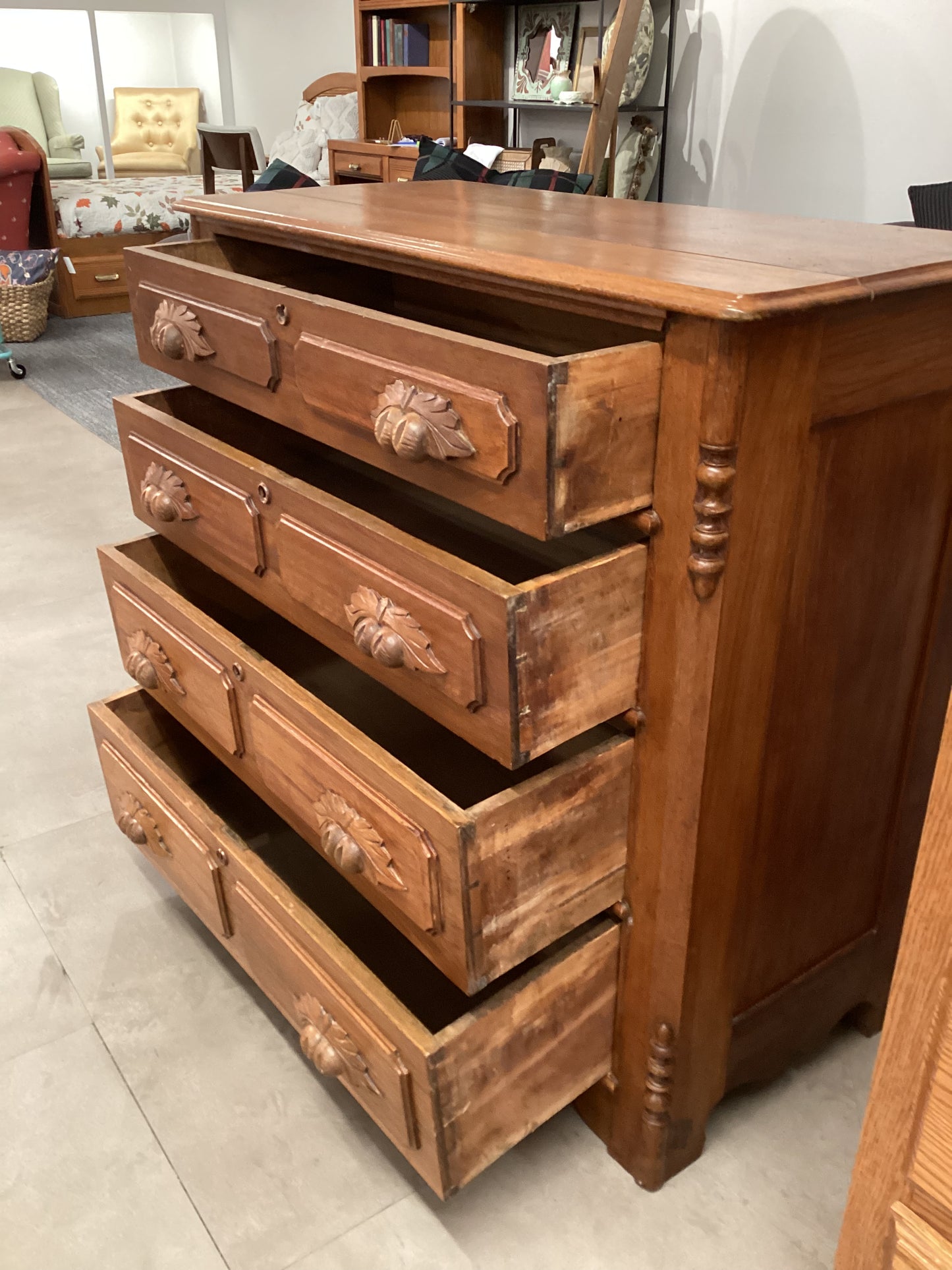 Victorian Walnut Antique Dresser